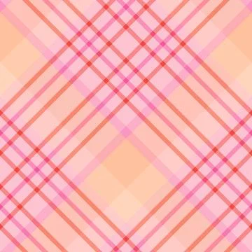 Seamless pattern in bright pink, red and light orange colors for plaid, Stock Illustration