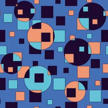 Seamless pattern, bright squares on dark background. Vector 스톡 일러스트