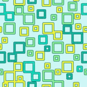 Seamless pattern, bright squares on dark background. Vector Illustrazione stock