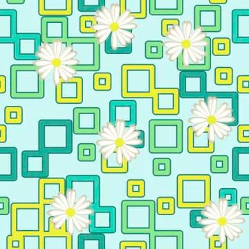 Seamless pattern, bright squares on dark background. Vector Stock Illustration