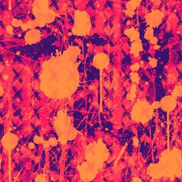 A seamless pattern with bright white paint splatters on a blue background. Stock Illustration