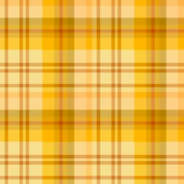 Seamless pattern in bright yellow and discreet orange colors for plaid, Stock Illustration