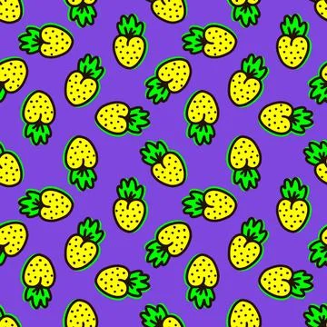 Seamless pattern with bright yellow berries. Vector illustration Stock Illustration