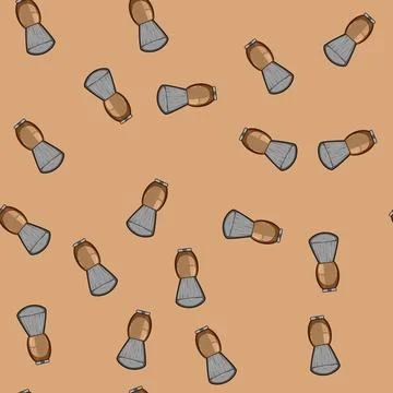 Seamless pattern bristles shaving brush cartoon vector イラスト素材