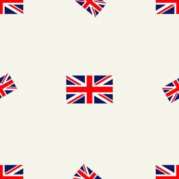 Seamless pattern with British flag, Union Flag or Union Jack, vector Stock Illustration
