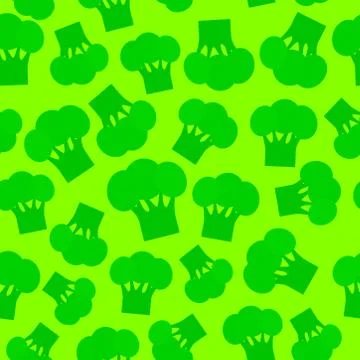 Seamless pattern with broccoli green cabbage, lime background trend of the se Illustrazione stock