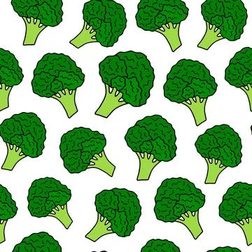 Seamless pattern with broccoli. Stock Illustration