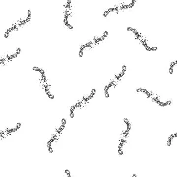 Seamless pattern broken chain sketch hand drawn Stock Illustration