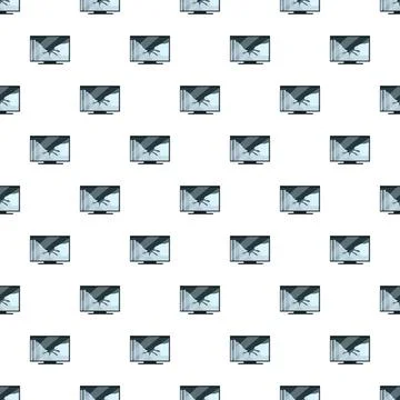 Seamless pattern of broken television screens technology failure Stock Illustration