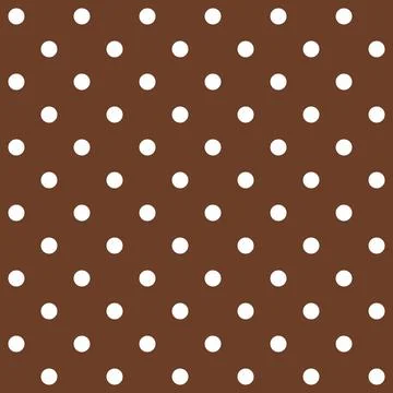 Seamless pattern Brown background with evenly spaced white polka dots 스톡 일러스트