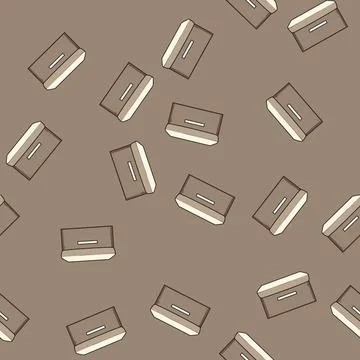 Seamless pattern Brown cardboard storage box for office organization Stock Illustration