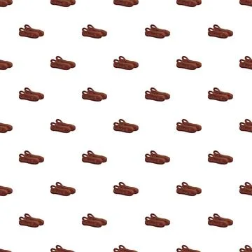 Seamless pattern of brown cartoon leather sandals Stock Illustration