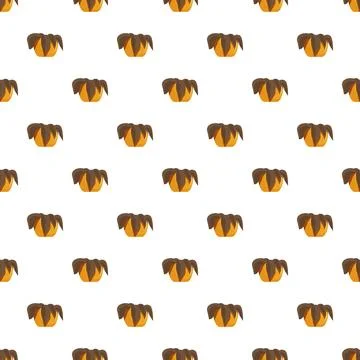 Seamless pattern with brown chocolate truffle cup dessert Illustrazione stock