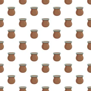Seamless pattern with brown clay pots Stock Illustration