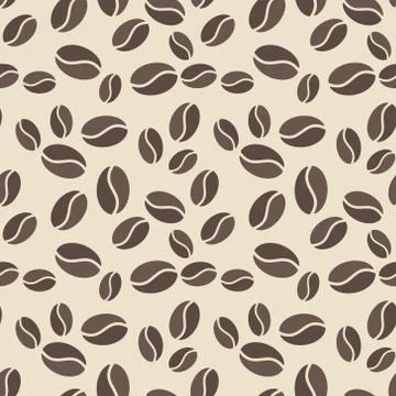 Seamless pattern with brown coffee beans Illustrazione stock