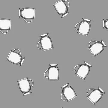 Seamless pattern brown coffee glass cartoon vector Stock Illustration