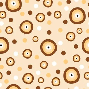 Seamless pattern with brown evil eye Stock Illustration