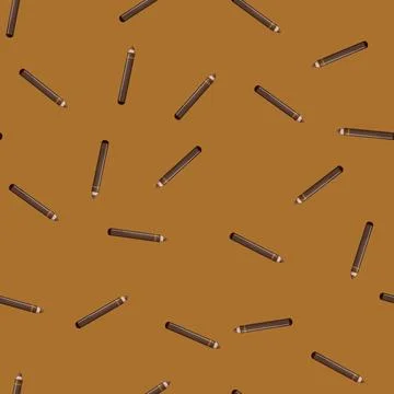 Seamless pattern brown eyebrow pencil cartoon vector Stock Illustration