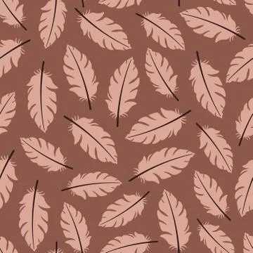 Seamless pattern with brown feathers Stock Illustration