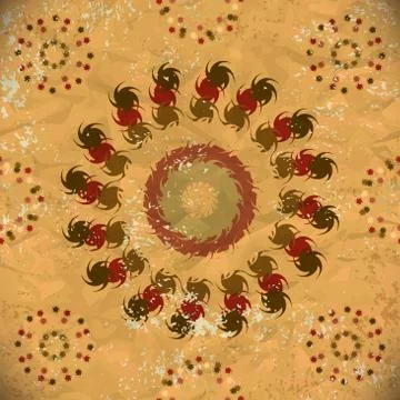 Seamless pattern of brown floral elements Stock Illustration