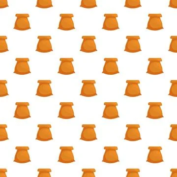 Seamless pattern with brown flour sacks on white background 스톡 일러스트