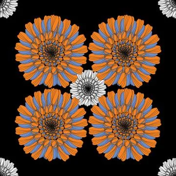 Seamless pattern with brown flowers 2 Stock Illustration