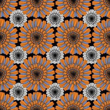 Seamless pattern with brown flowers Stock Illustration