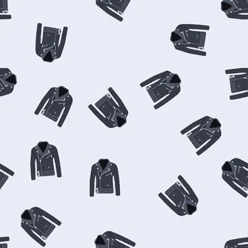 Seamless pattern brown leather jacket male cartoon vector Stock Illustration