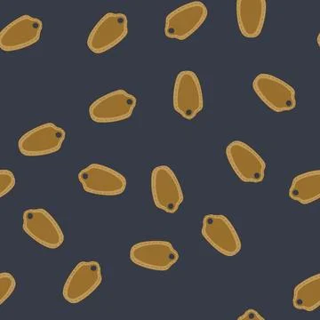 Seamless pattern brown leather label with stitching and eyelet design 库存插图