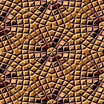 Seamless pattern of brown lightly damaged tiles Stock Illustration