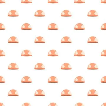 Seamless pattern with a brown mushroom cap illustration Stock Illustration