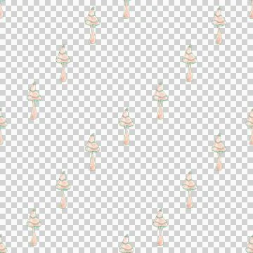 Seamless pattern of brown mushrooms isolated on white, hand drawn with pen Stock Illustration