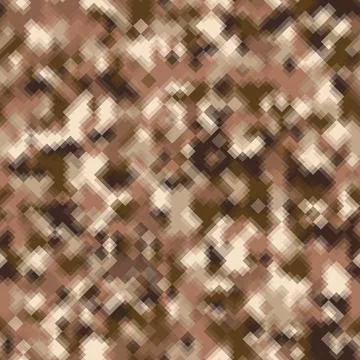 Seamless pattern brown pixel digital camouflage desert sand background イラスト素材