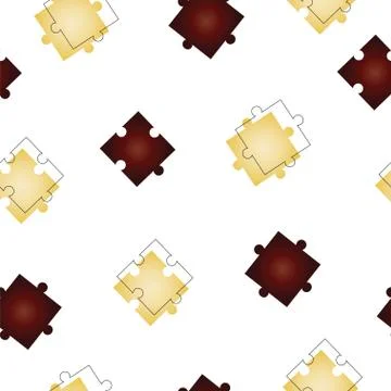 Seamless pattern with brown puzzle pieces vector Stock Illustration