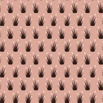 Seamless pattern with brown reed Stock Illustration