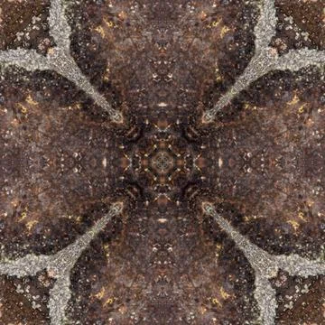 Seamless pattern brown rock. Texture of brown natural mineral. Mosaic kalei.. Stock Illustration