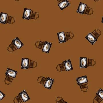 Seamless pattern brown shoe polish cream cartoon vector Stock Illustration