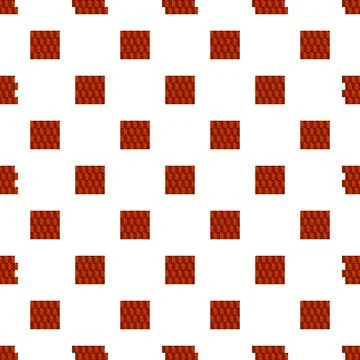Seamless pattern with brown tiled roof material blocks Stock Illustration