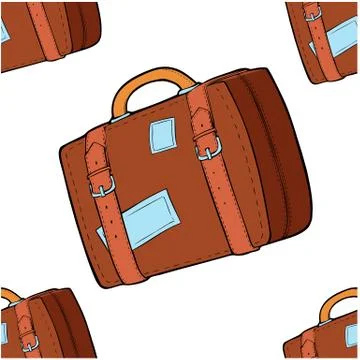 Seamless pattern brown valise Stock Illustration