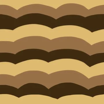 Seamless Pattern with Brown Waves. Underwater Sea Background. Stock Illustration