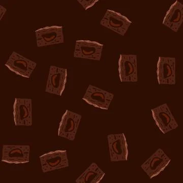 Seamless pattern brownie chocolate dessert sweet treat design Stock Illustration
