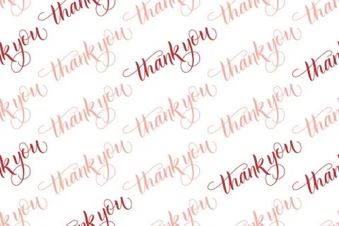 Seamless pattern brush calligraphy Thank you Stock Illustration
