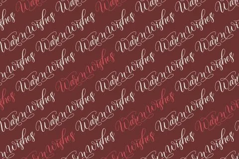 Seamless pattern brush calligraphy Warm wishes Illustrazione stock