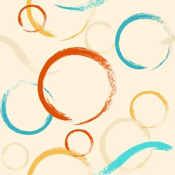 Seamless pattern with brush circles Stock Illustration