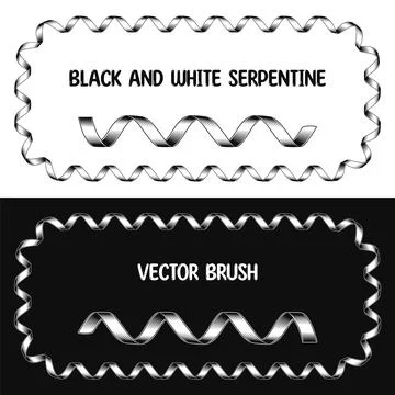 Seamless pattern brush with spiral ribbon. Stock Illustration