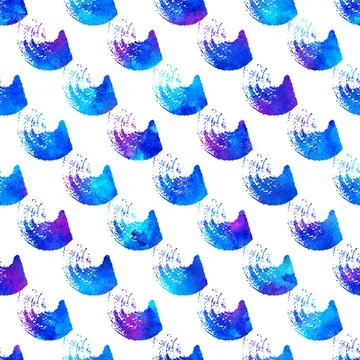 Seamless pattern brush stripes plaid. Blue color on white background. Hand Stock Illustration