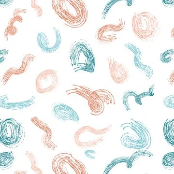 Seamless pattern with brush strokes of different shapes in pastel nude colors Illustrazione stock