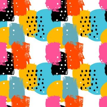 Seamless pattern with brush strokes Stock Illustration