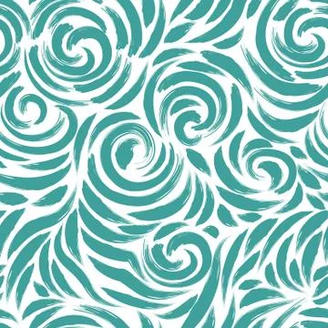 Seamless pattern of brush strokes of turquoise color on a white background Illustration