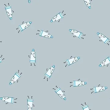 Seamless pattern brush toothpaste character cartoon vector Stock Illustration